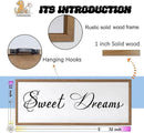 Sweet Dreams Wall Decor Above Bed 32x12 Inch Large Master Bedroom Hanging Wood Rustic Framed Farmhouse Sweet Dreams Sign Guest Room Aesthetic And Minimalist Over Bed Wall Art（Wood White） by CozyNest Decor