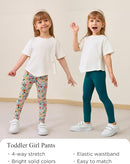 Toddler Girls Leggings 2-Pack Bamboo Viscose Little Girls Casual Stretch Pants by TinyTreasures Baby Boutique