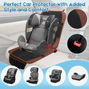 Car Seat Protector for Child, 2 Pack With Mesh Pockets & Non-Slip Backing 600D Durable Under Baby Seat Cover for Back Seat (Dark Brown, Standard) by TinyTreasures Baby Boutique