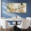 Gold Circle Modern Artwork Framed Abstract Wall Art Green Canvas Decor 24"x48" Wall Decorations for Bedroom Living Room Kitchen by CozyNest Decor