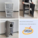 4-Level Cat House for Indoor Cats,Covered Cat Beds and Furniture with Scratch Pad,Hideaway Cave &Cushions,Modern Cat Tower Condo for Multi Small Pet and Large Cats Navy Blue by CozyNest Decor