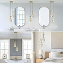 Brass Raindrop Pendant Lights Kitchen Island 2-Light, Cluster Gold Pendant Light Fixture for Bedroom, Dimmable Dining Room Light Fixture Hanging Pendant Lighting Ceiling Chandelier for Foyer by CozyNest Decor
