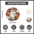 XCHI Spooky Skeleton Ghost Pumpkin Halloween Round Placemats Set of 4 Table Mats for Party Home Kitchen Dining Table Decorations 14x14 Inch by CozyNest Decor