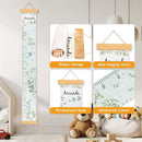 Personalized Name Growth Chart for Wall, Eucalyptus Leaves Canvas Height Chart for Kids Baby Child Toddler Boys Girls, Canvas&Wood Growth Chart for Wall Room Nursery Decor,Easy Care by TinyTreasures Baby Boutique