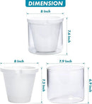 D'vine Dev 8 Inch Design Self Watering Planter for Indoor Plants, White Terracotta Pots with Cylinder Glass Cup, 37-X-C-2 by GreenHaven Gardens