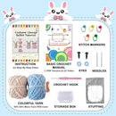 LoopMap Beginner Crochet Kit for Adults & Kids - DIY Amigurumi Bunny with Removable Dress & Accessories - Step-by-Step Video Tutorials, Extra Yarn, Crochet Tools - Handmade Gift (Bunny-Blue) by TinyTreasures Baby Boutique