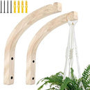 Macrame Plant Hanger for Indoor Hanging Plants, Hanging Planters for Indoor Plants, 2 Pack Wooden Wall Mounted Hanging Plant Bracket Hooks for Flower Pots Lanterns Wind Chime Light, Decoration by GreenHaven Gardens