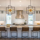 31.5'' Large Modern Lantern Chandeliers, 12-Light Black Gold Geometric Pendant Light Fixture, Industrial Hanging Chandelier for Entryway Foyer Hallway Dining Room, Kitchen Island by CozyNest Decor
