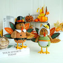 CRCZK Thanksgiving Turkey Decoration Fall Harvest Tabletop Decor Standing turkey with Dangling Legs, 2 Pack Plush Stuffed Turkeys Shelf Figurine Gift for Autumn Fall Harvest Halloween Home Decorations by CozyNest Decor