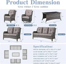 Outdoor Wicker Furniture Patio Set - 7 Piece Backyard Furniture Grey Rattan Conversation Sets with Swivel Rocker Chairs, Rattan Sofa, Club Chairs and Coffee Table, Grey Cushion by GreenHaven Gardens