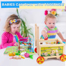 Wooden Activity Cube 7-in-1 Montessori Toy Multipurpose Educational Learning Toy for 1+ Year Old Baby Toddler Kid Boy First Birthday Gift Bead Maze Gear Number Animal Board Carrots Harvest Game by TinyTreasures Baby Boutique