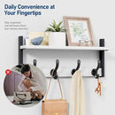 Tatub 20" Rustic Coat Rack Wall Mount with Shelf, Wall Hooks with Shelf, Heavy Duty Entryway Organizer Hangers for Hanging, Hat, Bag, Jacket for Bathroom, Living Room, Bedroom, White by CozyNest Decor