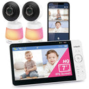 VTech 2-Cameras Smart WiFi Baby Monitor with 1080p FHD Video, Free App with Motion Video, Sound/Motion Detection and Notifications, 7" IPS Display with Split-Screen, Pan-Tilt-Zoom: Smart HQ Max Twin by TinyTreasures Baby Boutique