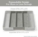 SMIRLY Silverware Drawer Organizer – Bamboo Kitchen Drawer Organizer, Adjustable Utensil Holder and Cutlery Tray, Drawer Dividers for Flatware and Kitchen Utensils by CozyNest Decor