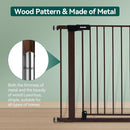 Babelio Metal Auto Close Baby Gate,Extra Wide Pet Gate for The House and Doorways, Pressure Mounted Walk Thru Child Gate with Door (Black Wood Pattern, 30" Tall 29"-55" Wide) by TinyTreasures Baby Boutique