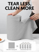Fantasticlean Microfiber Cleaning Cloth Roll -75 Pack, Tear Away Microfiber Towels, 12" x 12", Reusable, Washable, Scratch Free, Ultra Absorbent Dish Rags for Car, Home, Garage or Shop (Grey) by CozyNest Decor