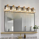 Modern Bathroom Vanity Light 6-Lights Black Gold Crystal Wall Lamp Bathroom Modern Crystal Vanity Lighting by CozyNest Decor