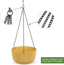 Dexceder 8.75 Inch Self Watering Hanging Planters Indoor Outdoor, Thickened Hanging Basket Flower Plant Pot (2 Pack, Yellow) by CozyNest Decor