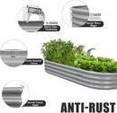 2 Pack 6x3x1FT Galvanized Raised Garden Bed Kit Oval Metal Ground Planter Box Outdoor Bottomless Planter Raised Beds for Vegetables Flowers Herbs Fruits, Gray by CozyNest Decor