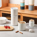 Sweejar Ceramic Food Storage Jar, Salt Container with Airtight Plastic Lid & Date Tracker, 16 Oz Kitchen Canisters for Flour, Rice, Sugar, Coffee, Spices, Pantry Organization (White) by CozyNest Decor