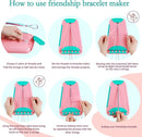 Friendship Bracelet Making Kit for Girls, Arts and Crafts Bracelets String Maker Kit for Kids Ages 8-12 Christmas Birthday Gifts (Pink with Green) by TinyTreasures Baby Boutique