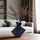 Cast Iron Decorative Vase, Dried Flower Rustic Vases, Wabi Sabi Vase for Modern Home Decor, Living Room, Shelf Decor, Enterway, Wedding, Office, Table, Bedroom, Kitchen, 8.86" H (Black) by CozyNest Decor
