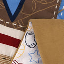 Wowelife Sports Mini Crib Bedding Set Boys Brown 3PCs Mini Crib Comforter Set Basketball Baseball Rugby Nursery Bedding Sets for Boys with Soft Comforter, Crib Skirt and 38x24 Sheet, Brown by TinyTreasures Baby Boutique