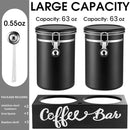 Yangbaga 2 x 63OZ Stainless Steel Coffee Canisters with Handle Shelf, Airtight Locking Clamp & Scoop, Food Storage Jars for Kitchen by CozyNest Decor