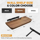 16"x6.8"x1.6" Slanted Floating Wall Shelves 2-Pack - Rustic Brown Finish, Heavy-Duty Solid Wood Design with Hidden Brackets - Perfect for Living Room, Kitchen, Bathroom, or Office by CozyNest Decor