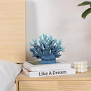 5.8" H Blue Coral Decor, Resin Coral Statue, Nautical Decorations for Home, Beach/Coastal/Ocean Themed Cabinet Shelf Tabletop Decor by CozyNest Decor