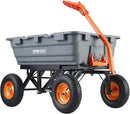 VEVOR 1500lbs Poly Garden Dump Cart Wheelbarrow Wagon with 2 in 1 Convertible Handle, Heavy Duty Yard Cart Wagon for with 13in All Terrain Wheels, Dump Trailer Tow Behind for Lawn Mower Tractor by GreenHaven Gardens