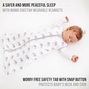 Mama Cheetah Baby Sleep Sack 0.5 TOG, Organic Cotton Baby Wearable Blanket with Two-Way Zipper, Swaddle Transition Baby Sleeping Bag for Newborn Infant Toddler Boy Girl, 0-6 Months by TinyTreasures Baby Boutique
