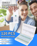 120-Pcs Microscope Slides with Specimens,Pre-Made Glass Slides with Specimens,Educational Microscope Slides and Covers for Young Scientists,Perfect for Biology Class and Experiments by TinyTreasures Baby Boutique