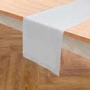 Solino Home Linen Table Runner 108 Inches Long - 100% Pure Linen Silver Cloud Dining Table Runner 14 x 108 Inch for Fall, Autumn, Thanksgiving - Fete by CozyNest Decor