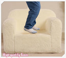 Kids Snuggly-Soft Sherpa Chair, Cuddly Toddler Foam Chair for Boys and Girls, Cream by TinyTreasures Baby Boutique