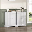 ChooChoo Bathroom Floor Cabinet, Modern Bathroom Storage Cabinet with 2 Doors and Adjustable Shelves, Freestanding Cupboard for Living Room, White by CozyNest Decor