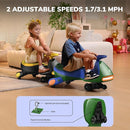 FanttikRide 6V N7 Classic Electric Wiggle Car with Pedal, Rechargeable Battery, Ride on Toys, Swing Car, 2 Speeds, Anti-Rollover, Flashing Light Wheels, Bluetooth, for Ages 3 and Up, 150 Lbs, Green by TinyTreasures Baby Boutique