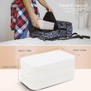 DesignSter Small Travel Jewelry Box with Double Zipper, 2 Layers PU Portable Jewelry Case for Women and Girls,Travel Jewelry Organizer for Rings, Earrings, Necklaces, Bracelets,Beige by TinyTreasures Baby Boutique