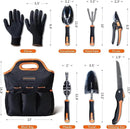 DTRK 8-Piece Large Garden Tool Set 304 Stainless Steel Garden Tool Kit with Handbag,Pruning Shears,Gloves Heavy Duty Gardening Hand Tools with Non-Slip Rubber Grip,Ideal Gifts for Women & Men Orange by GreenHaven Gardens