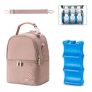 Breastmilk Cooler Bag with Ice Pack Fits 6 Baby Bottles up to 9 Ounce, Breast Milk Pump Cooler Bag with Shoulder Strap for Nursing Mom Daycare, Work, Travel- Pink by TinyTreasures Baby Boutique