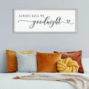 comurdyo Always Kiss Me Goodnight Sign for Bedroom Above bed Wall Decor 40''×15'' Large Wood Frame For Couples Over Bed Hanging Wall Art (White) by CozyNest Decor