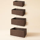 LA JOLIE MUSE Paper Rope Woven Storage Basket Set of 4 with Fabric Liner, Stackable Multipurpose Organizer Bin, Brown by TinyTreasures Baby Boutique
