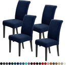 Joccun Chair Covers for Dining Room Set of 4, Dining Chair Slipcovers Stretch Dining Room Chair Covers Seat Protector,Washable Parsons Chair Cover for Home,Hotel,Banquet(Navy,4 Pack) by CozyNest Decor