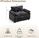 URRED Modular Sectional Sofa Comfy Cloud Couch, Modern Chenille Sofa Sleeper Deep Seat Couches with Ottoman/Pillows for Living Room (Black, 53'') by CozyNest Decor