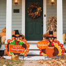 2 PCS Fall Decorations Outdoor Metal Happy Thanksgiving Decorative Garden Stakes with Led Light Welcome Pumpkin Turkey Yard Signs Fall Harvest Lawn Garden Lawn Pathway Decor by CozyNest Decor