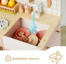 Pink Wooden Play Kitchen with Realistic Features & Accessories, Pretend Cooking Toy for Kids 3+, Ideal Gift for Toddler Boy and Girls by TinyTreasures Baby Boutique