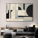 SIGNWIN 46"x72" Extra Large Framed Wall Art Modern Neutral Abstract Geometric in Black and Beige, Clean Minimalist Design for Home Living Room Bedroom Decor (Frame Assembly Required) by CozyNest Decor