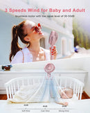 Stroller Fan Clip on for Baby, 4000mAh Rechargeable Battery Operated, Flexible Tripod, 3 Wind Speed, 360° Rotatable, Small Portable Fan for Car Seat Crib Backseat Beach Travel Camping, Pink by TinyTreasures Baby Boutique