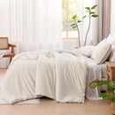 Litanika Oversized King Comforter 128x120 Beige, 3 Pieces Lightweight Solid Bedding Comforter Set, All Season Fluffy Bed Set (1 Comforter & 2 Pillowcases) by CozyNest Decor