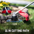 PowerSmart 21-Inch 144cc Gas Push Lawn Mower & 16-Inch 25.4cc String Trimmer/Edger with 10-Inch Brush Cutter for Grass Cutting by GreenHaven Gardens